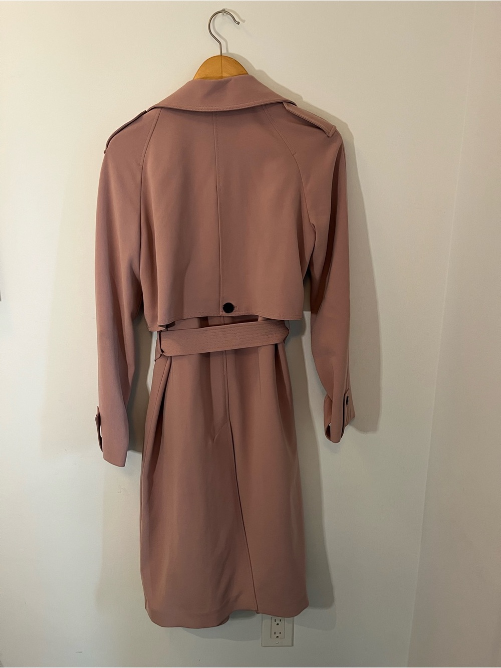 Theory Medium Weight Belted Wrap Coat - Dusty Rose - Picture 3 of 5